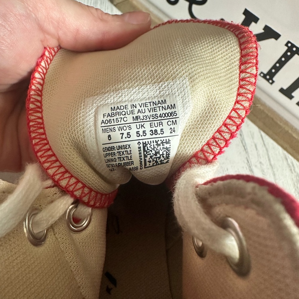 Converse Red and White Women's Shoes - Picture 5 of 8
